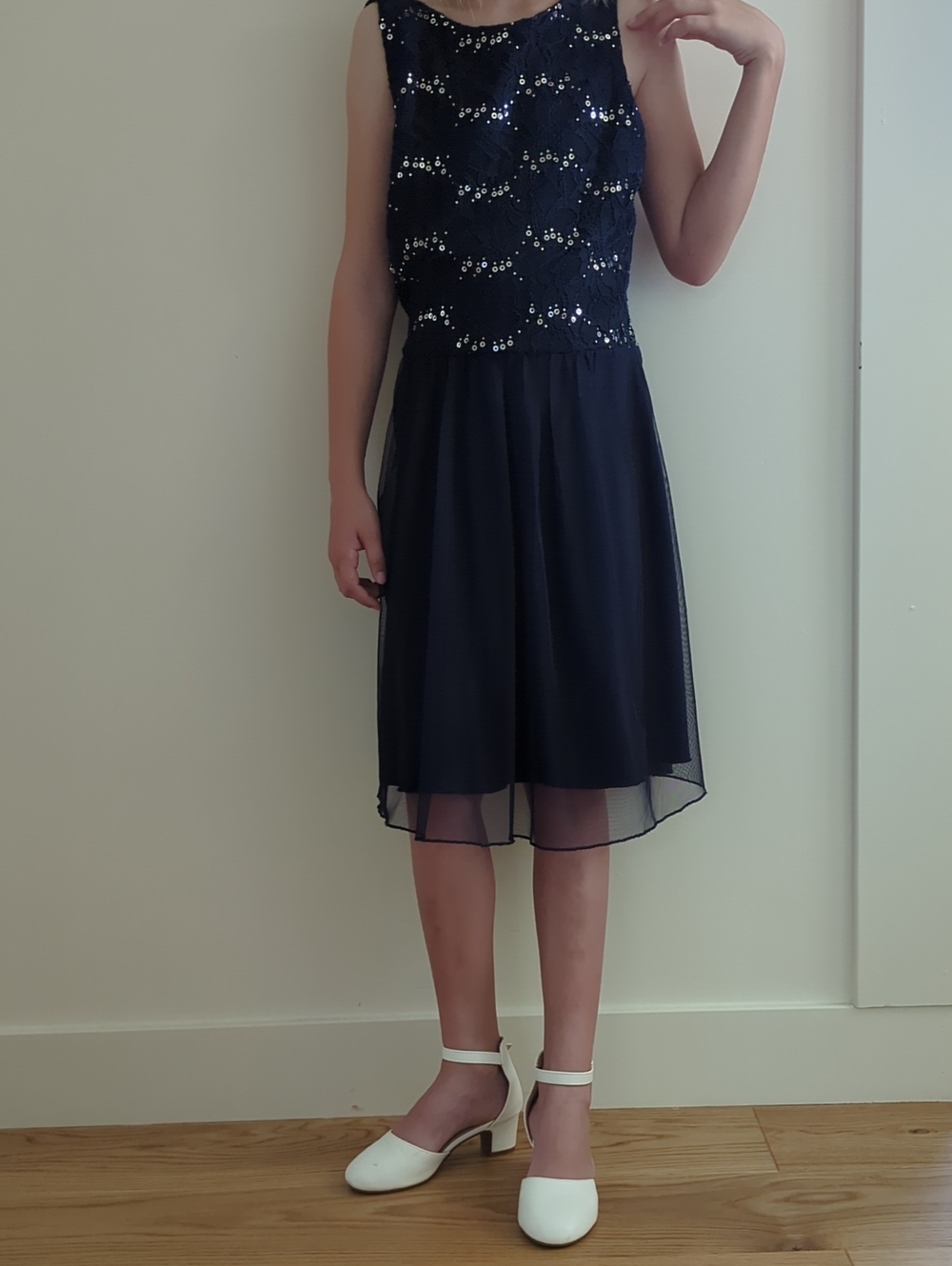 Speechless Navy Sequin Midi Dress